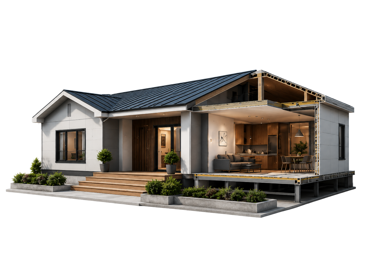 Kesitli prefabrik ev modeli